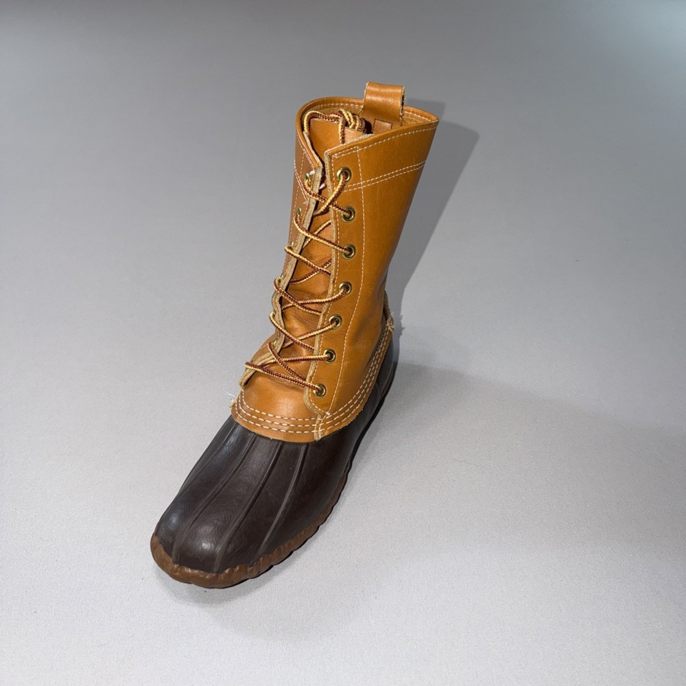 Vintage L.L. Bean Maine Leather Hunting Duck Boots Woman's Size 7 Mid Calf Laces